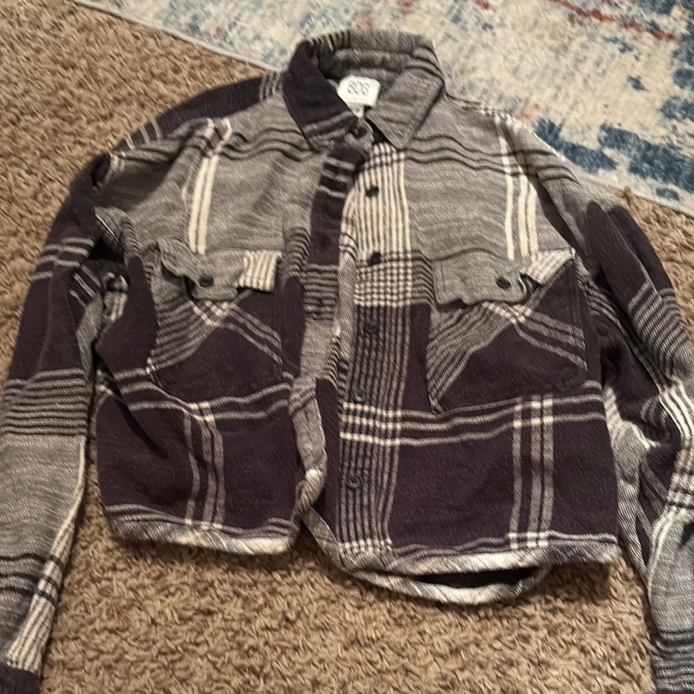 BDG Black and Gray Plaid Jacket